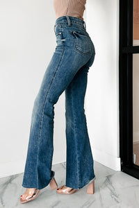 Ego Trip Judy Blue Tummy Control Mid Rise Flare Jeans (Medium)