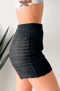 Sunny Disposition Crochet Knit Shorts (Black) - NanaMacs