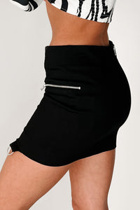 Always In Control Hem Ring Mini Skirt (Black) - NanaMacs