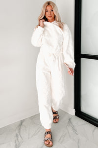 Cozy Sweetheart Plush Knit Lounge Set (Ivory) - NanaMacs