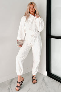Cozy Sweetheart Plush Knit Lounge Set (Ivory) - NanaMacs