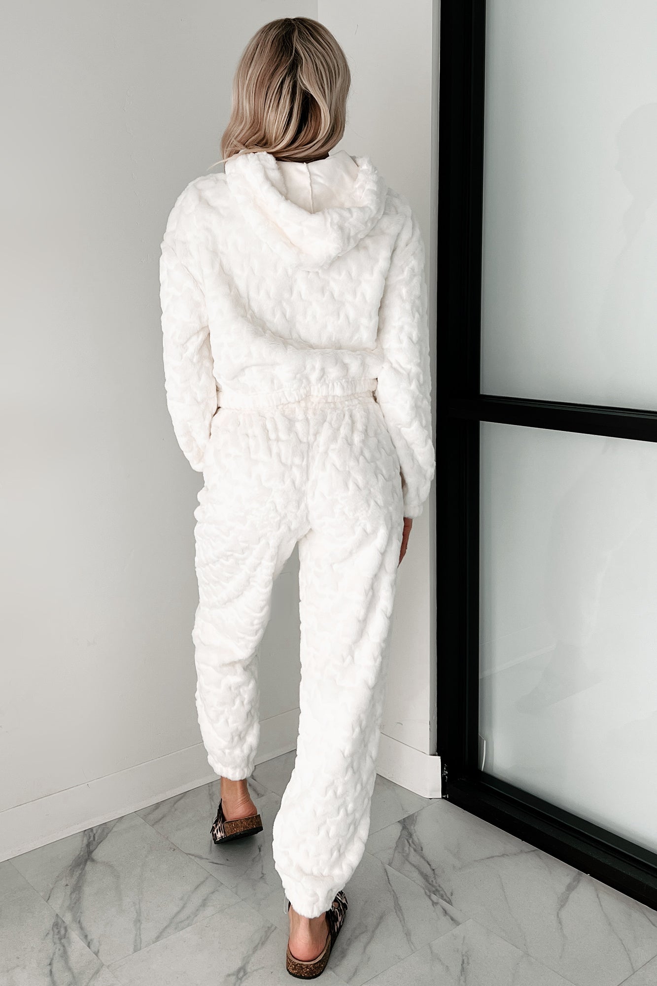 Cozy Sweetheart Plush Knit Lounge Set (Ivory) - NanaMacs