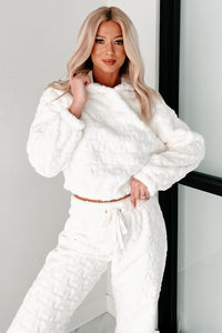 Cozy Sweetheart Plush Knit Lounge Set (Ivory) - NanaMacs