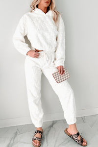 Cozy Sweetheart Plush Knit Lounge Set (Ivory) - NanaMacs