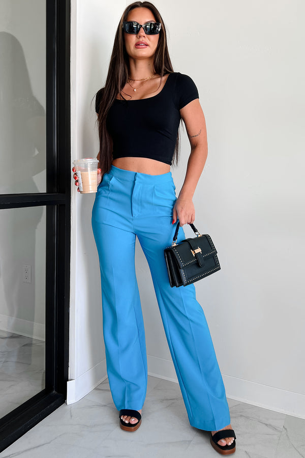 Pressure's On Straight Leg Dress Pants (Azure Blue) - NanaMacs