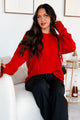 Bold Choices Chunky Braided Sweater (Red) - NanaMacs