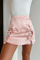 Unusual Acquaintances Crinkle Satin Mini Skirt (Pink) - NanaMacs