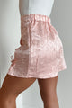 Unusual Acquaintances Crinkle Satin Mini Skirt (Pink) - NanaMacs