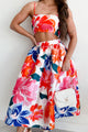 Garden Of Thoughts Floral Crop Top & Skirt Set (Ivory/Multi Floral) - NanaMacs