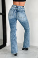 Kingsley High Rise Acid Wash Risen Flare Jeans (Acid Medium)