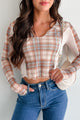 Syllabus Day Contrast Plaid Mesh Top (Taupe) - NanaMacs