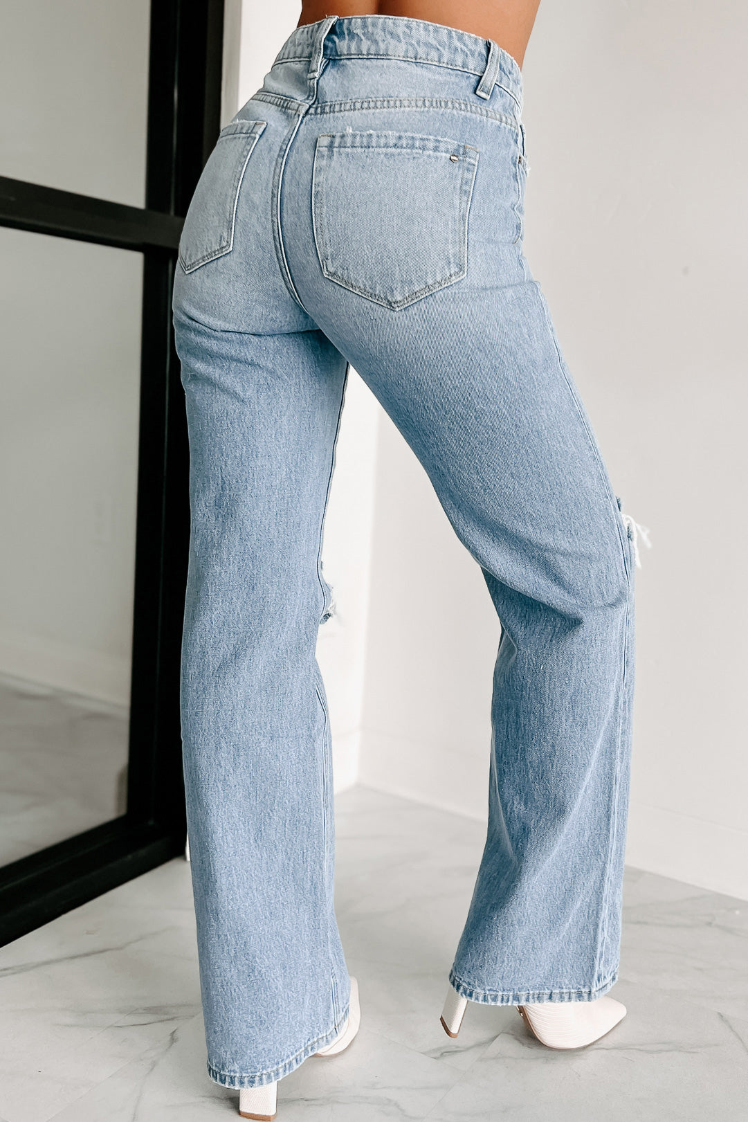 Vintage Bell Bottoms Flare Jeans for Women 90s High Waist Ripped Distressed  Wide Leg High Rise Denim Pants