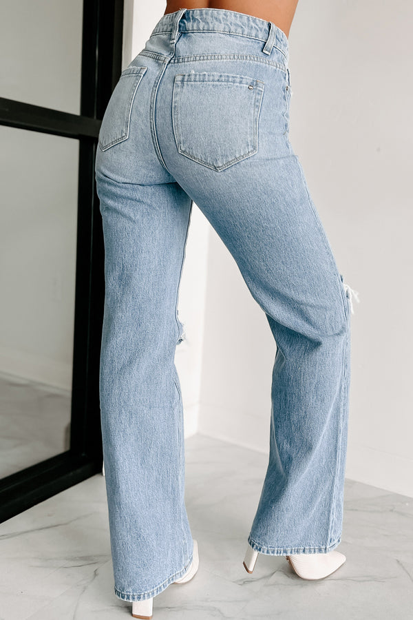 Linus High Rise 90s Vintage Flare Jeans (Medium-Light) - NanaMacs