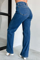 Cedric High Rise Wide Leg Judy Blue Jeans (Dark) - NanaMacs