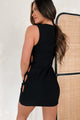Fine Like Wine Side Cut-Out Mini Dress (Black) - NanaMacs
