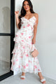 Total Frill Tiered Ruffle Floral Dress (Ivory/Pink) - NanaMacs