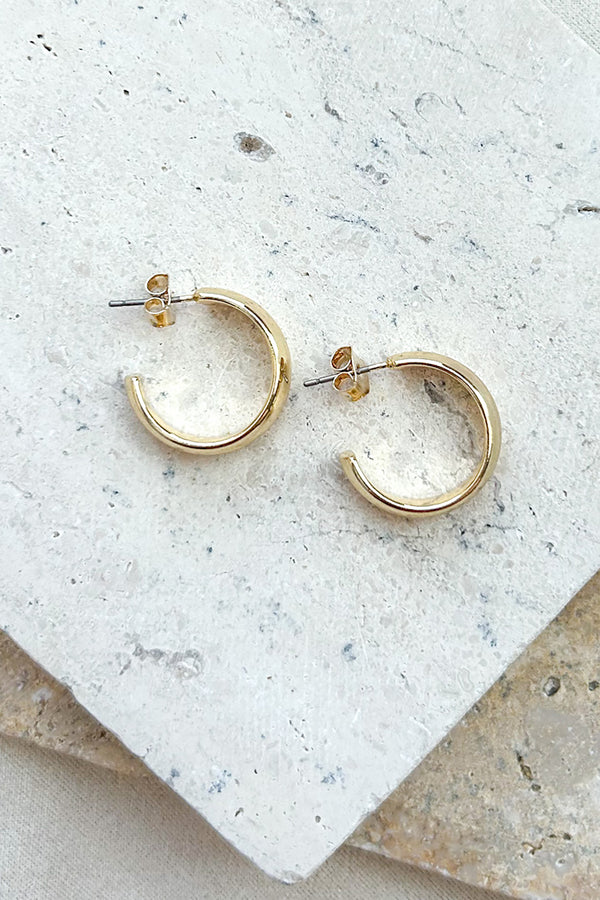 City Lights C-Hoop Earrings (Gold) - NanaMacs