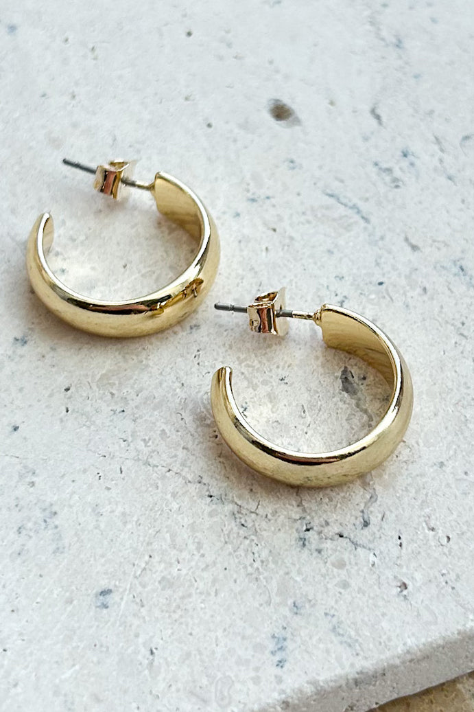 City Lights C-Hoop Earrings (Gold) - NanaMacs