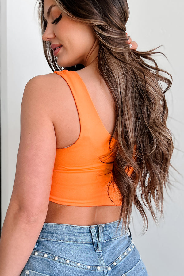 Tilly Seamless Double-Layered Crop Top (Apricot Orange) - NanaMacs