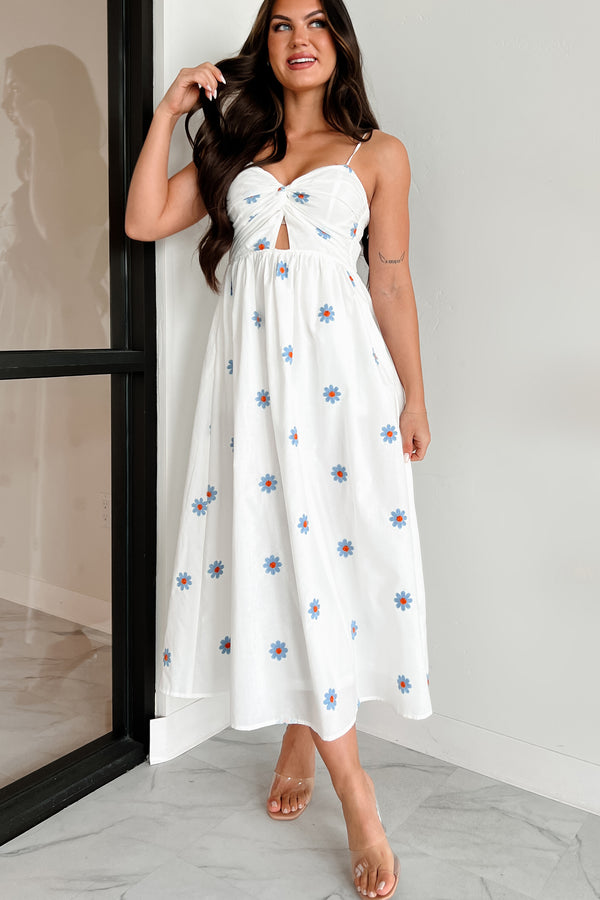 Captivated By You Floral Maxi Dress (Ivory/Blue) - NanaMacs