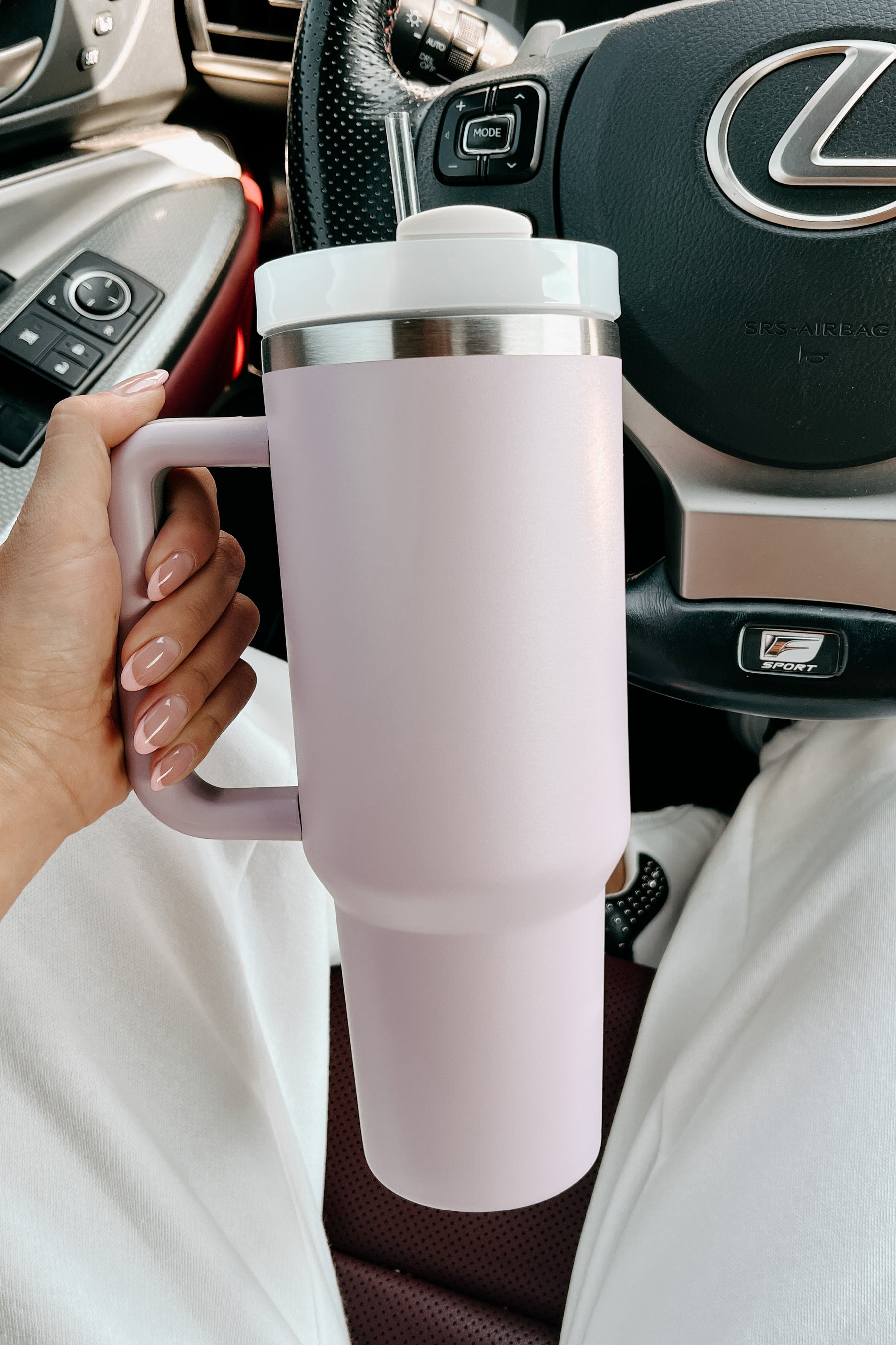 Stay Hydrated 40oz Solid Insulated Tumbler With Straw (Lilac) - NanaMacs