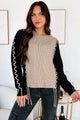 Fall Into Place Colorblock Sweater (Taupe/Black) - NanaMacs