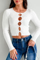 Serving Up Attitude Cut-Out Sweater Top (Ivory) - NanaMacs