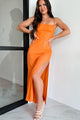 Sun Kissed Moment Mesh Maxi Dress (Orange) - NanaMacs