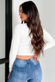 Serving Up Attitude Cut-Out Sweater Top (Ivory) - NanaMacs