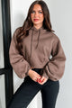 Colfax Ruched Sleeve Hoodie (Brown) - NanaMacs