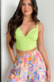 Vacation Villa Corset Crop Top (Chartreuse) - NanaMacs