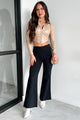 Marena High Waist Flare Pants (Black)