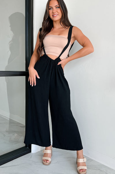 Casual Conversations Suspender Jumpsuit (Black) · NanaMacs