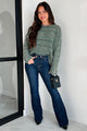 Showing Interest Judy Blue High Rise Flare Jeans (Dark) - NanaMacs