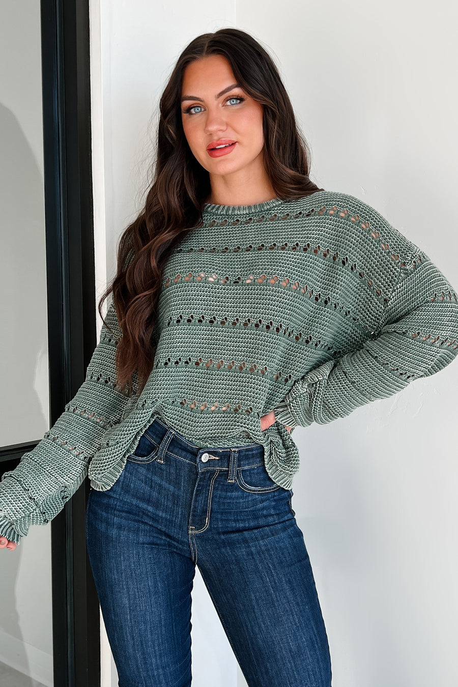 Haven't You Heard Mineral Wash Sweater (Forest) - NanaMacs