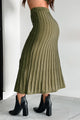 A Certain Sophistication Sweater Knit Midi Skirt (Olive) - NanaMacs