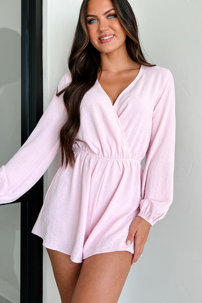 Covey Long Sleeve Romper (Light Pink) - NanaMacs