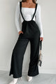 Message Received Wide Leg Suspender Jumpsuit (Black) - NanaMacs