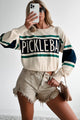 Pickleball Queen Graphic Sweater (Ivory) - NanaMacs