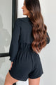 Covey Long Sleeve Romper (Black) - NanaMacs