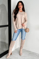 Chiara Ribbed Back V-Neck Sweater (Oatmeal) - NanaMacs