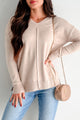 Chiara Ribbed Back V-Neck Sweater (Oatmeal) - NanaMacs