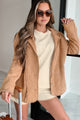 Endless Questions Vintage Wash Fleece Blazer Jacket (Vintage Camel) - NanaMacs