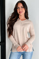 Chiara Ribbed Back V-Neck Sweater (Oatmeal) - NanaMacs