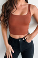 Birmingham Square Neck Crop Tank (Brown) - NanaMacs