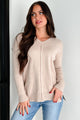 Chiara Ribbed Back V-Neck Sweater (Oatmeal) - NanaMacs