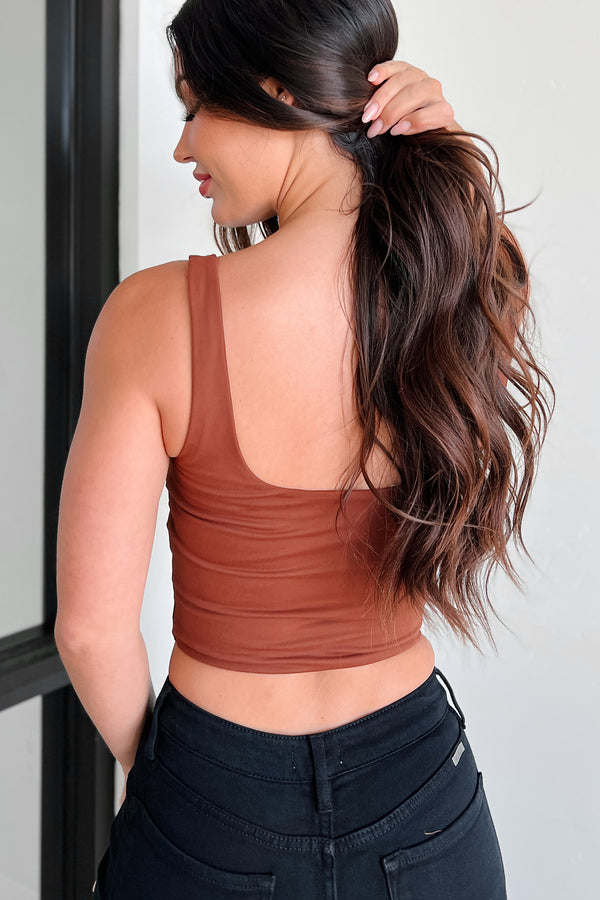 Birmingham Square Neck Crop Tank (Brown) - NanaMacs