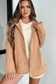 Endless Questions Vintage Wash Fleece Blazer Jacket (Vintage Camel) - NanaMacs