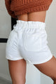 Samantha Denim Paperbag Shorts (White) - NanaMacs