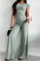 Staying Out Later Twist-Back Jumpsuit (Sage) - NanaMacs